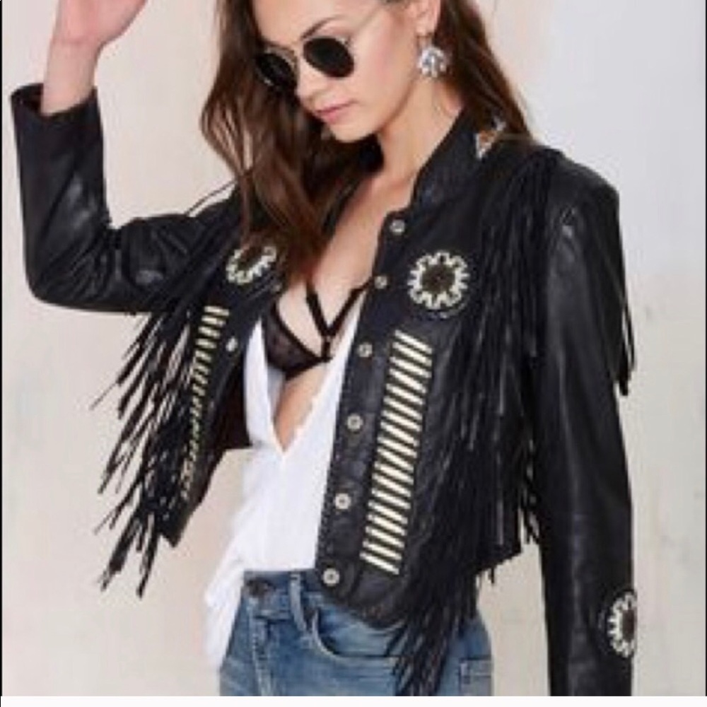 Vintage western world women’s leather jacket